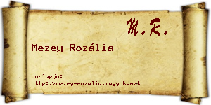 Mezey Rozália névjegykártya